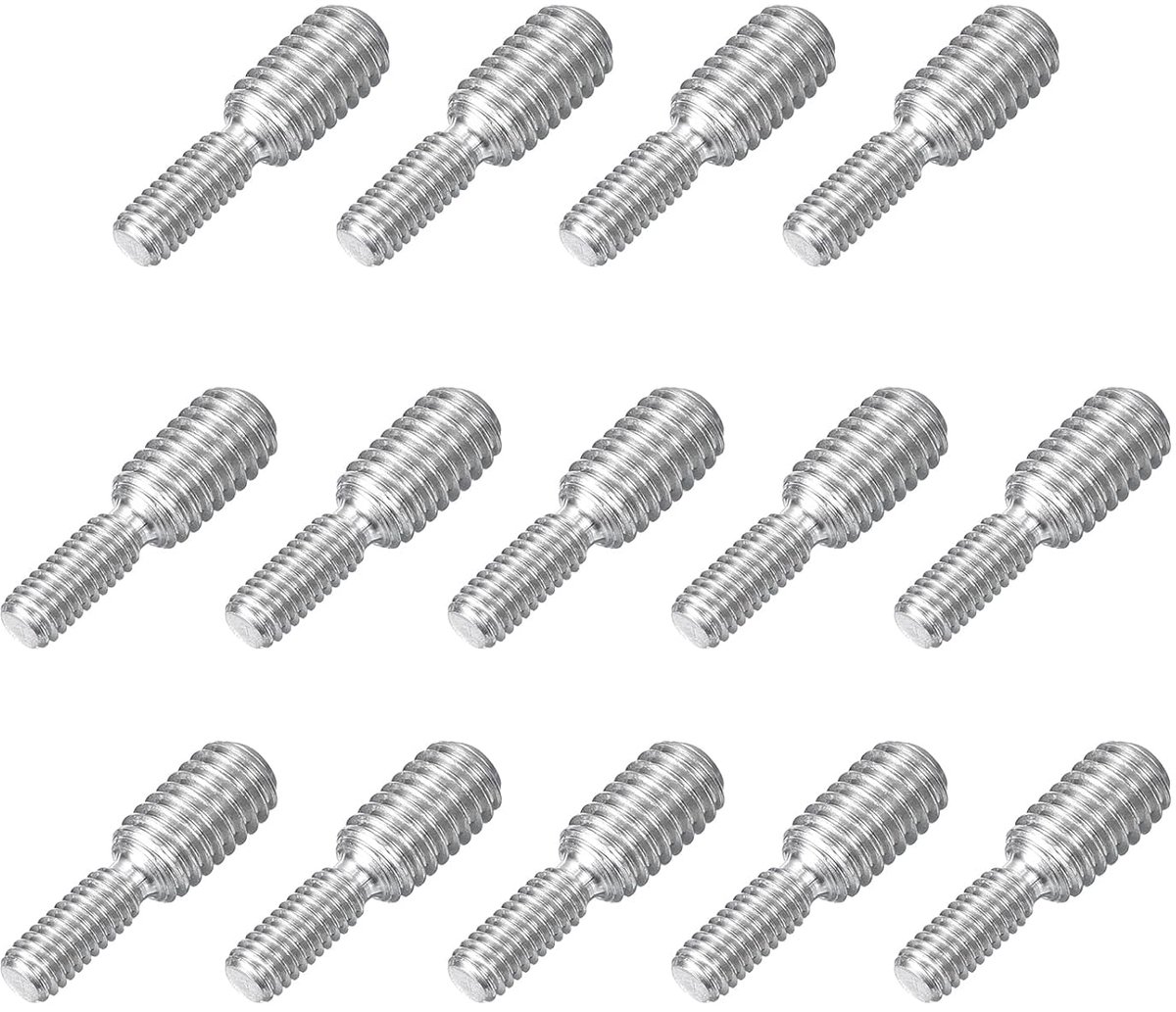Stud met dubbele schroefdraad M4 x 10 mm naar M6 x 10 mm, 14 stuks verloopadapters van roestvrij staal 304 voor montage van meubels en machines