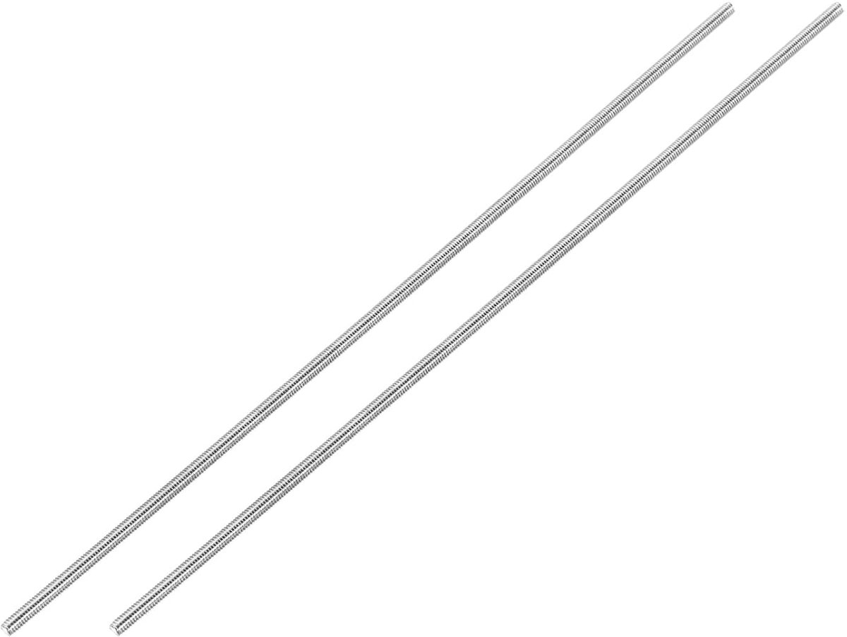Schroefdraadstang M5 x 250 mm 0,8 mm volledige schroefdraadspindel, schroefdraadspindel, 304 roestvrij staal, rechtse schroefdraadspindelstangen, lange schroefdraad, 2 stuks