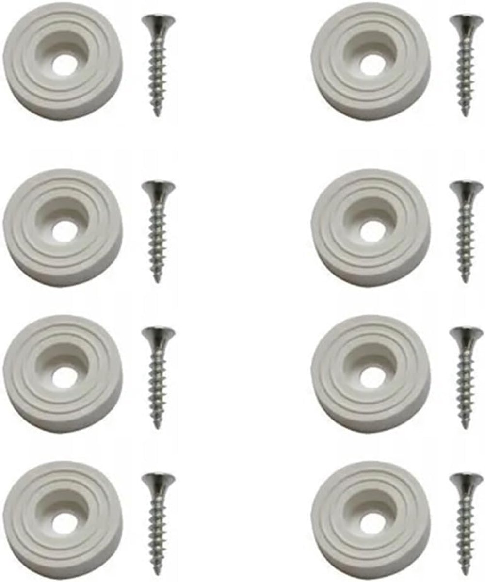 Voetjes met schroef – halfstijf antislip rubber voor stoel, tafel, snijplank en kist – verpakking met 8 rubberen doppen met een diameter van 25 mm - verkrijgbaar in 3 kleuren (wit)