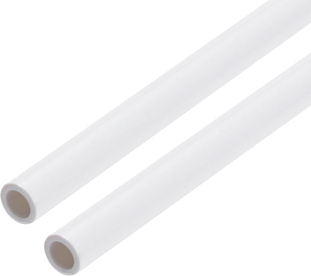 2 stuks PVC buis, diameter 4mm lengte 0,23m rond kunststof buis voor tuin, aquarium, waterleiding, kabelkanaal, ventilatiebuis (wit)