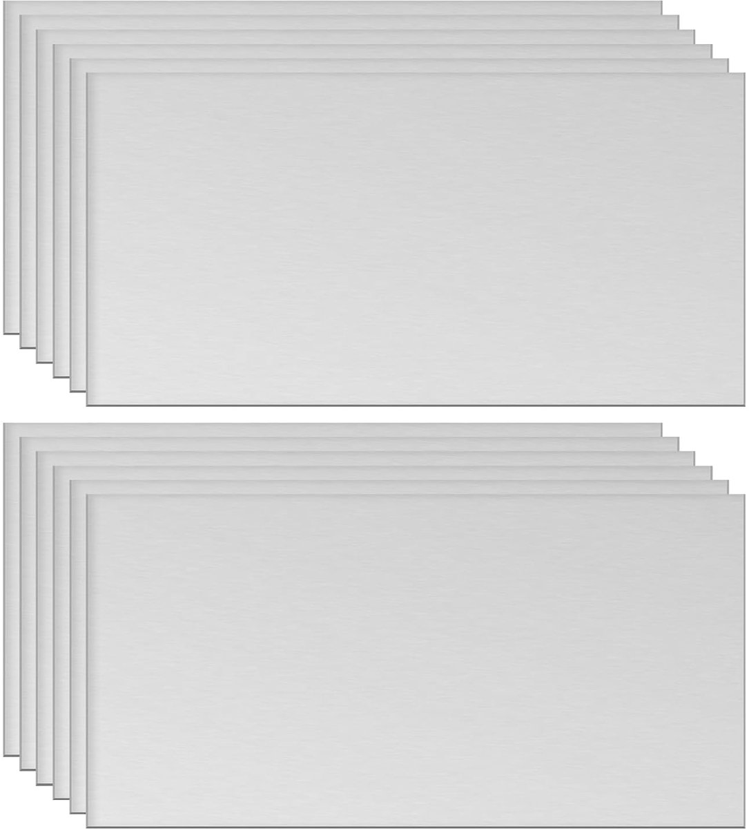 Aluminium plaat, 12 stuks, 100 mm x 50 mm x 3 mm (0 24 inch) dik, vierkant, 6061, aluminiumplaat, voor industrie, zilverkleurig