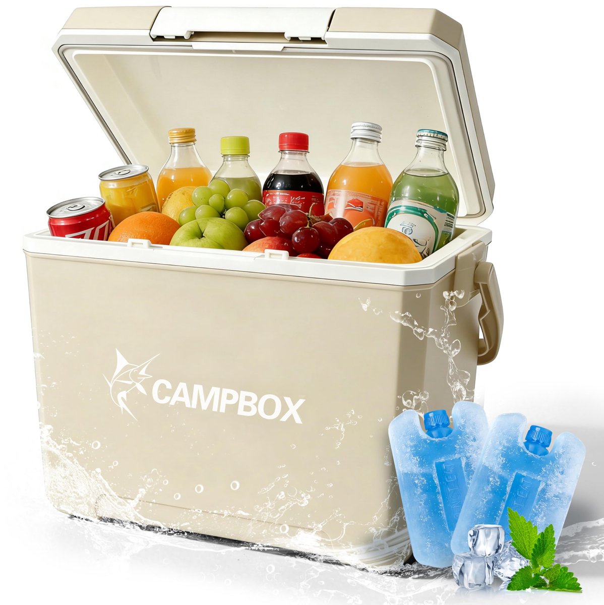 Koelbox draagbaar - thermobox wit - compact design - ideaal voor onderweg - SnelShoppen