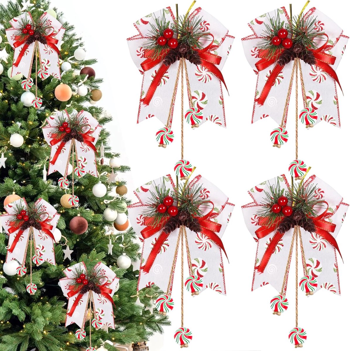 Strikken, kerststrikken, kerstboom, rode strikken, kerstboomversiering, kerstdecoratie, cadeaustrikken, Kerstmis, kerstkrans, cadeaus decoratie