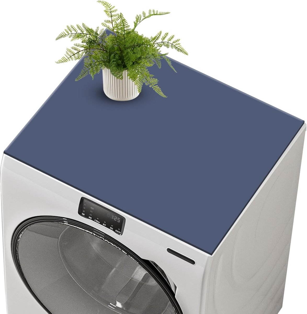 Wasmachineafdekking, 60 x 60 cm wasmachine onderlegger, wasmachinehoes, kan worden gesneden, antislip, voor wasmachine, koelkast, keuken (donkerblauw)