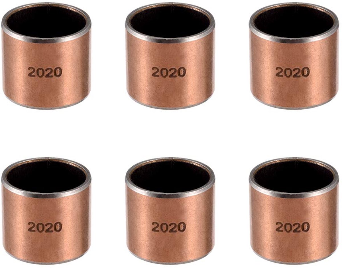 Lagers, ingehuld Oilless bussen 18 mm x 20 mm x 10 mm 2020 (20 * 23 * 20) Verpakking van 6 stuks.