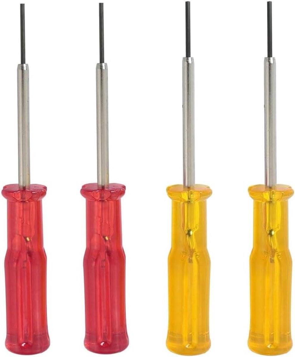 4-delige Serger Schroevendraaier Set, Hex Hoofd Schroevendraaier Naald Set voor Industriële Overlock Machine (2 Stks Rood-1,5 mm/0,05 in 2 Stks Geel-1,6 mm/0,06 inch)