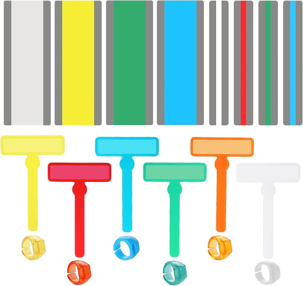 20 stuks leeshulp, gereedschap, gekleurde geleide leesstrips met vingertracker, herbruikbaar, vingergeleide leesliniaal, leeshulp voor dyslexie, visuele stress