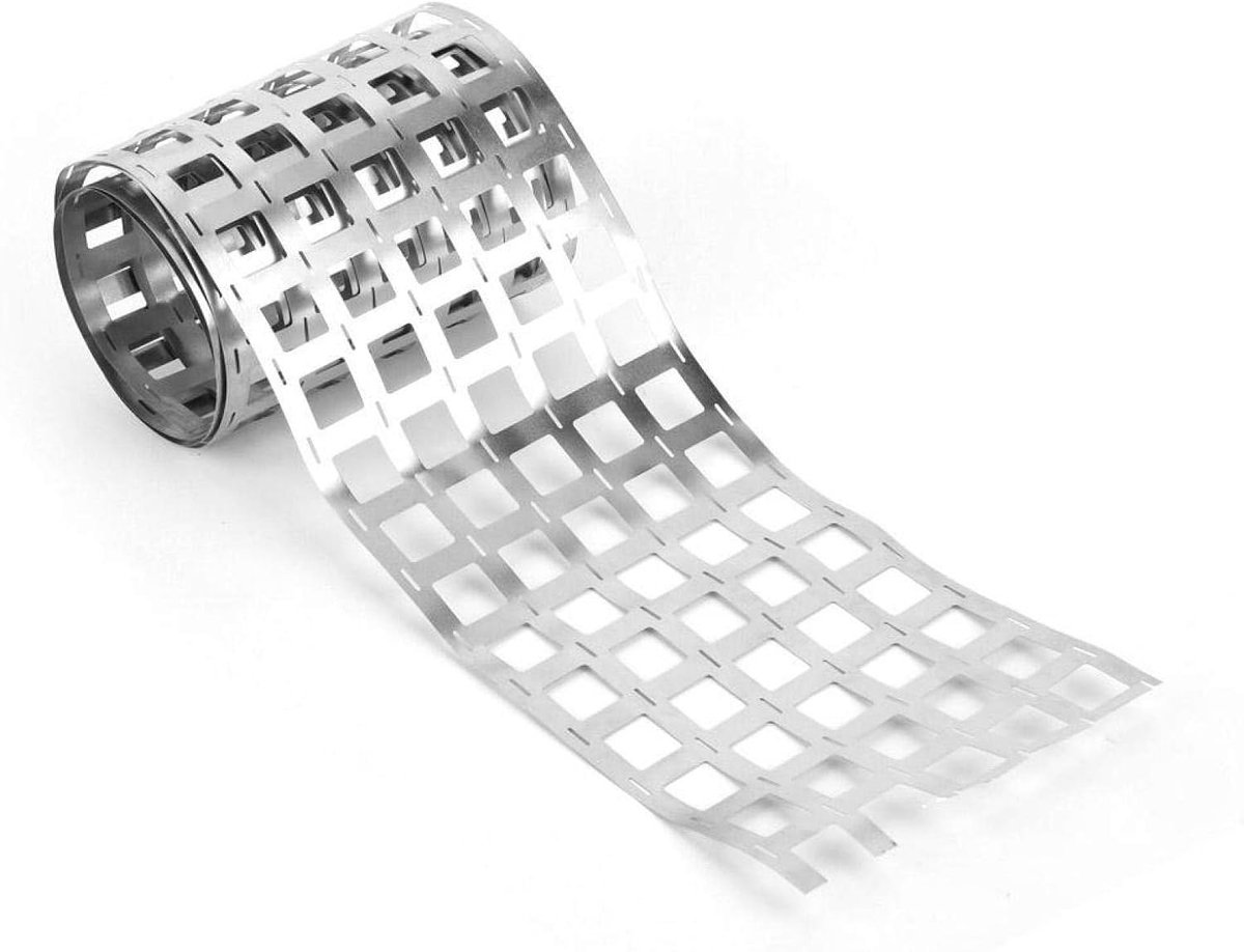 Nikkelstrepen, 1 m strip van vernikkeld staal 6P 0,15 x 107,5 mm nikkelplaat voor puntlassen 18650 batterij