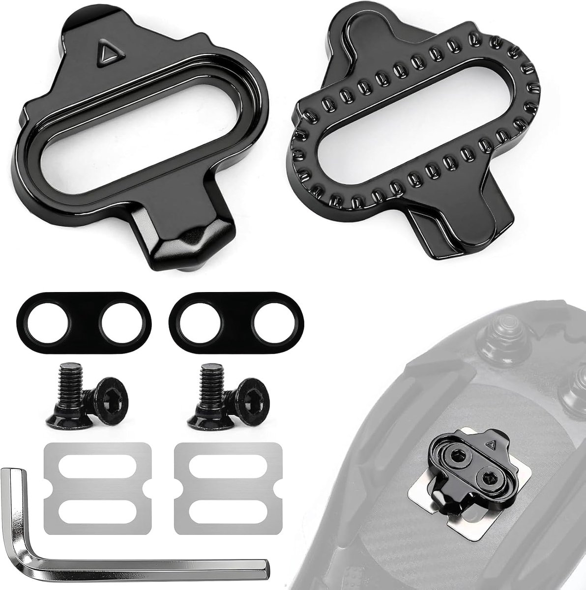 Cleats Compatibel met Shimano SPD SH51 - SPD Cleats voor 2-gaats SPD-pedalen, Cleats Set met antislip platen, hoogwaardige Cleats voor indoor fietsen, MTB en racefietsen