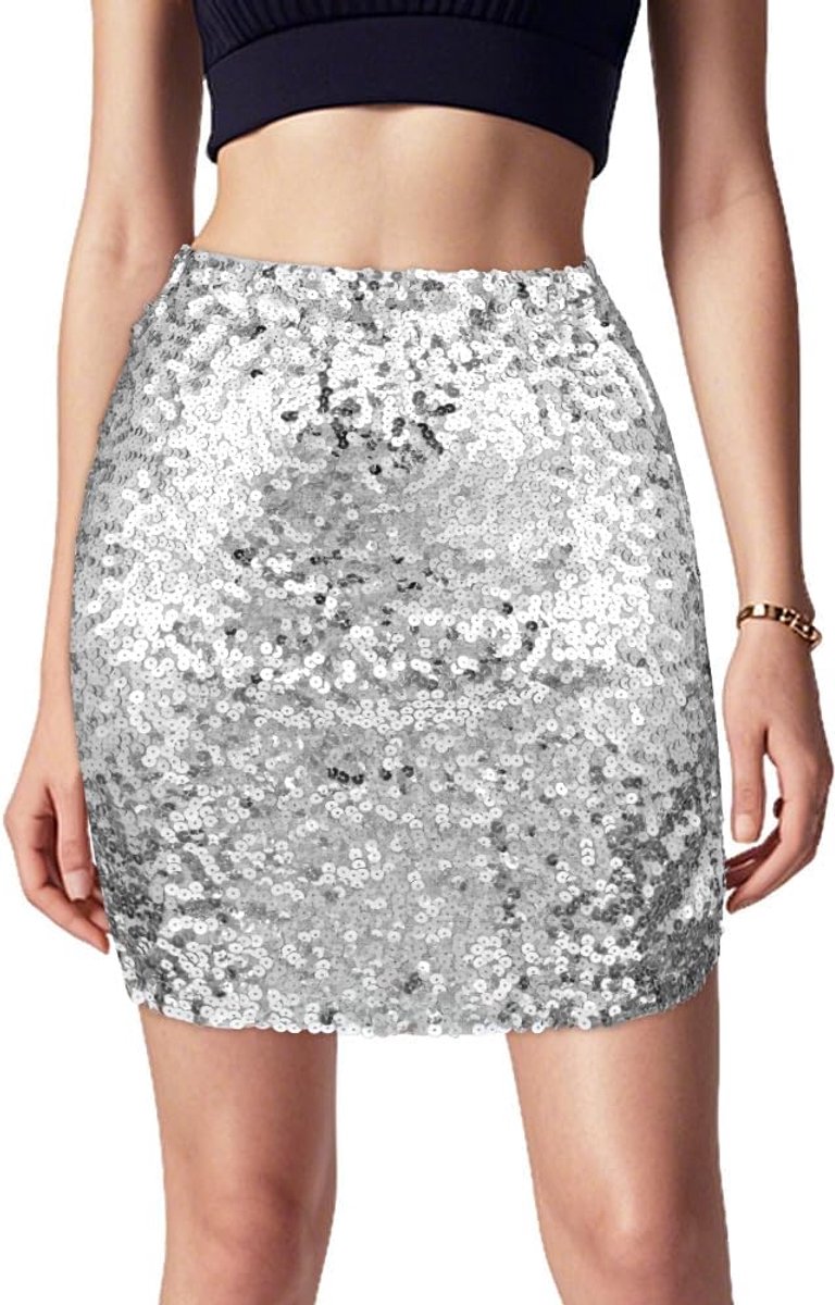 Pailletten rok voor vrouwen, casual elastische minirok voor dames