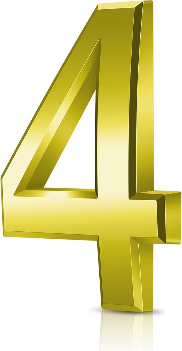 Huisnummer, 4 In Goud Acryl Huisnummer, Hoogte 7,5 Cm, Zelfklevend Huisnummer, Voor Deur, Brievenbus, Buiten, Anti-dief, Weerbestendig