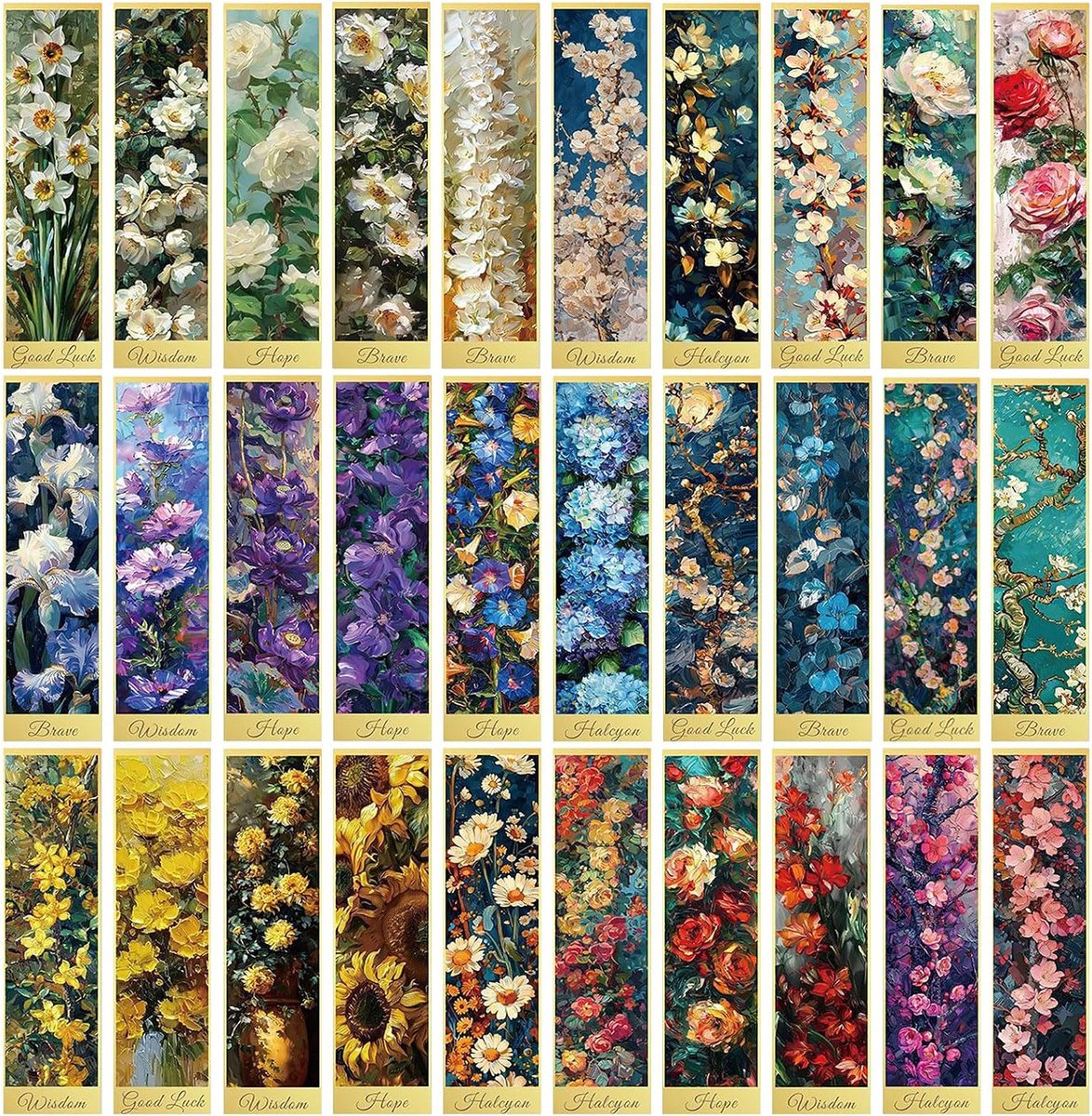 Bladwijzers van papier, vintage stijl, 30 stuks, kunstbloemen, bladwijzers voor mannen en vrouwen, eenzijdige bladwijzers, cadeau voor leesliefhebbers, leraren en studenten