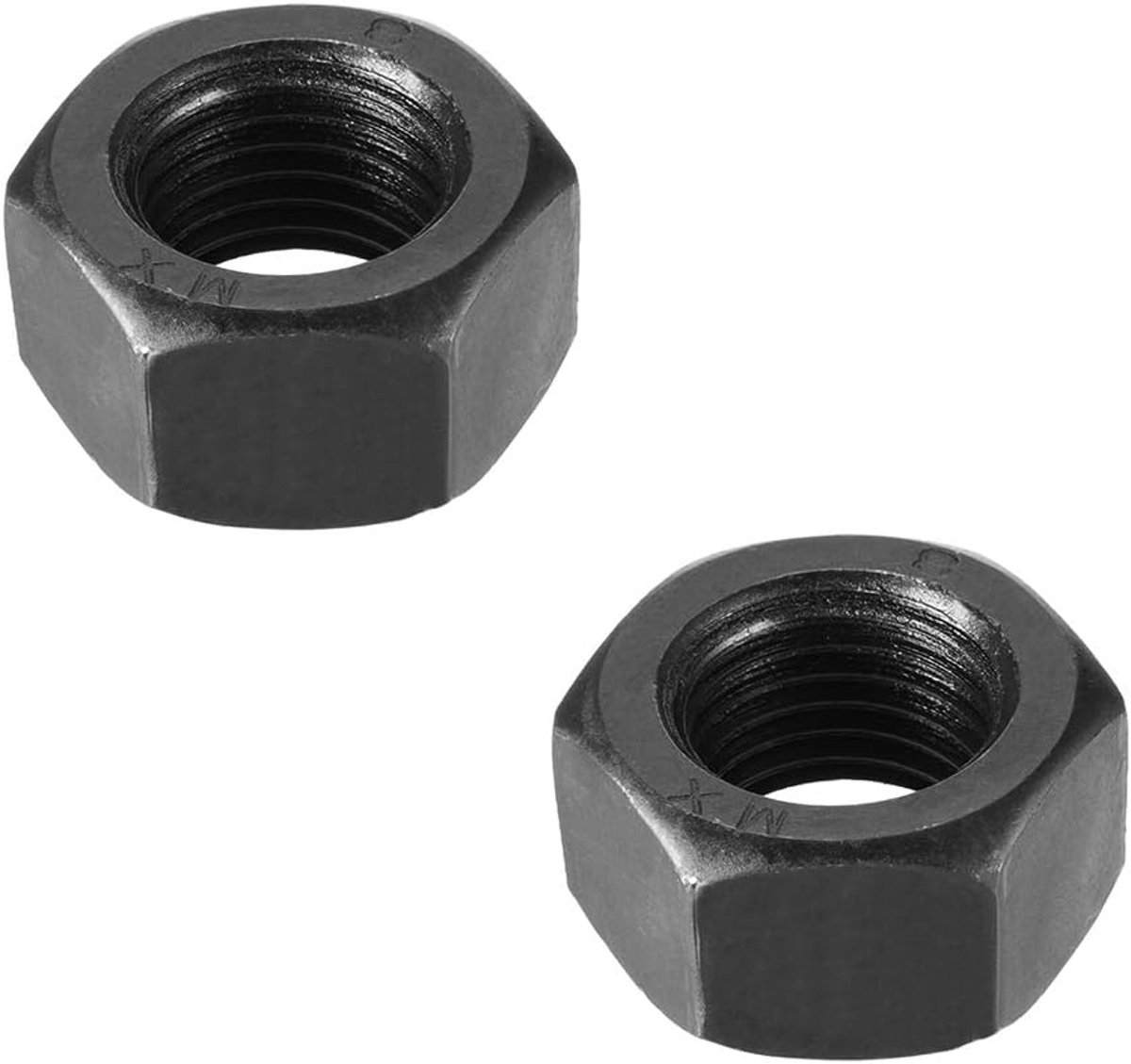 Map M2 nikkel staal koolstofstaal metrisch moer hex tint zilver 100 stuks M27 (2 pcs) Zwart