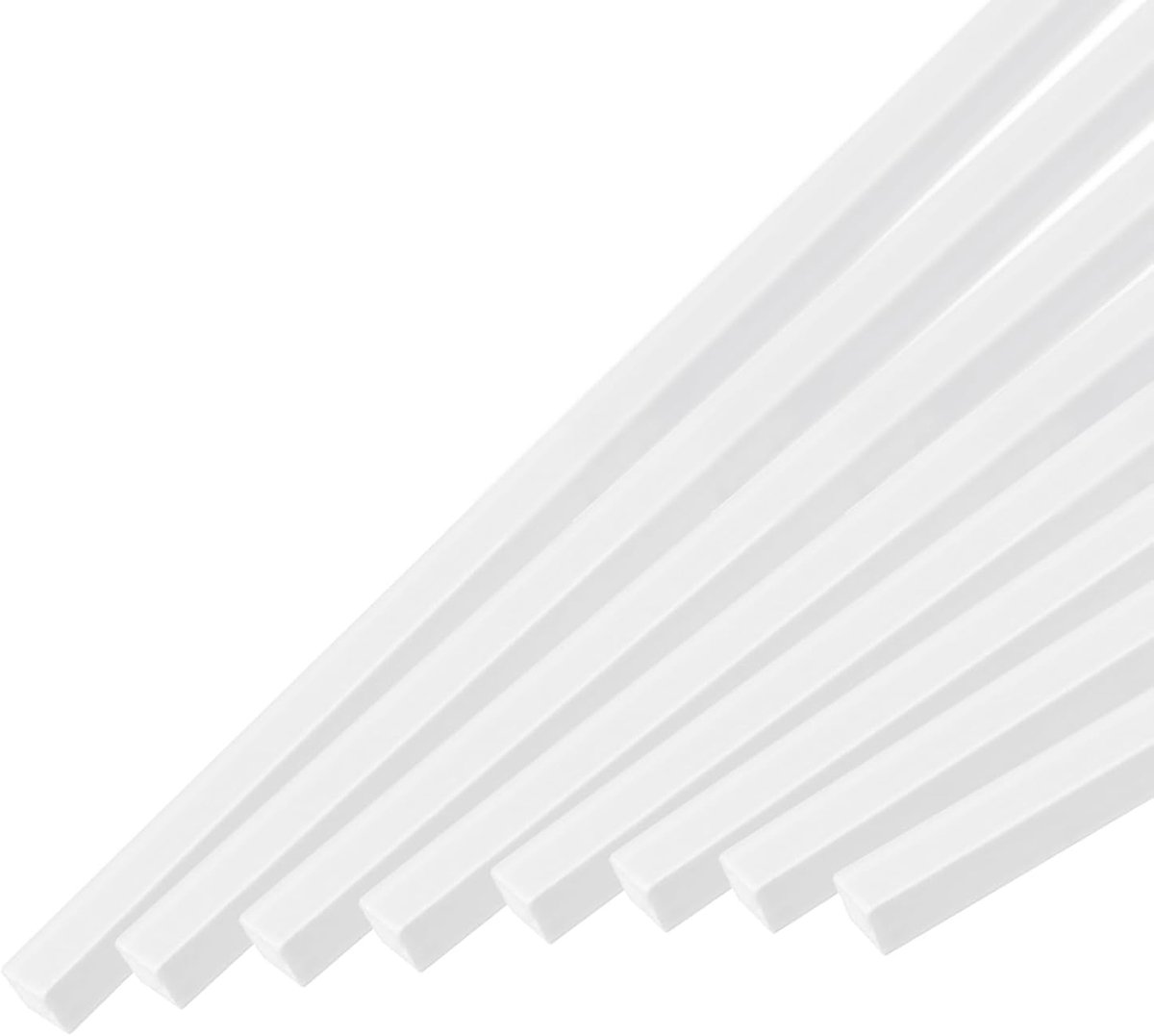 10 stuks vierkante stangen van ABS, 3 x 3 x 500 mm, solide stang van ABS-kunststof, gesorteerde set van witte kunststof voor architectuurmodellen
