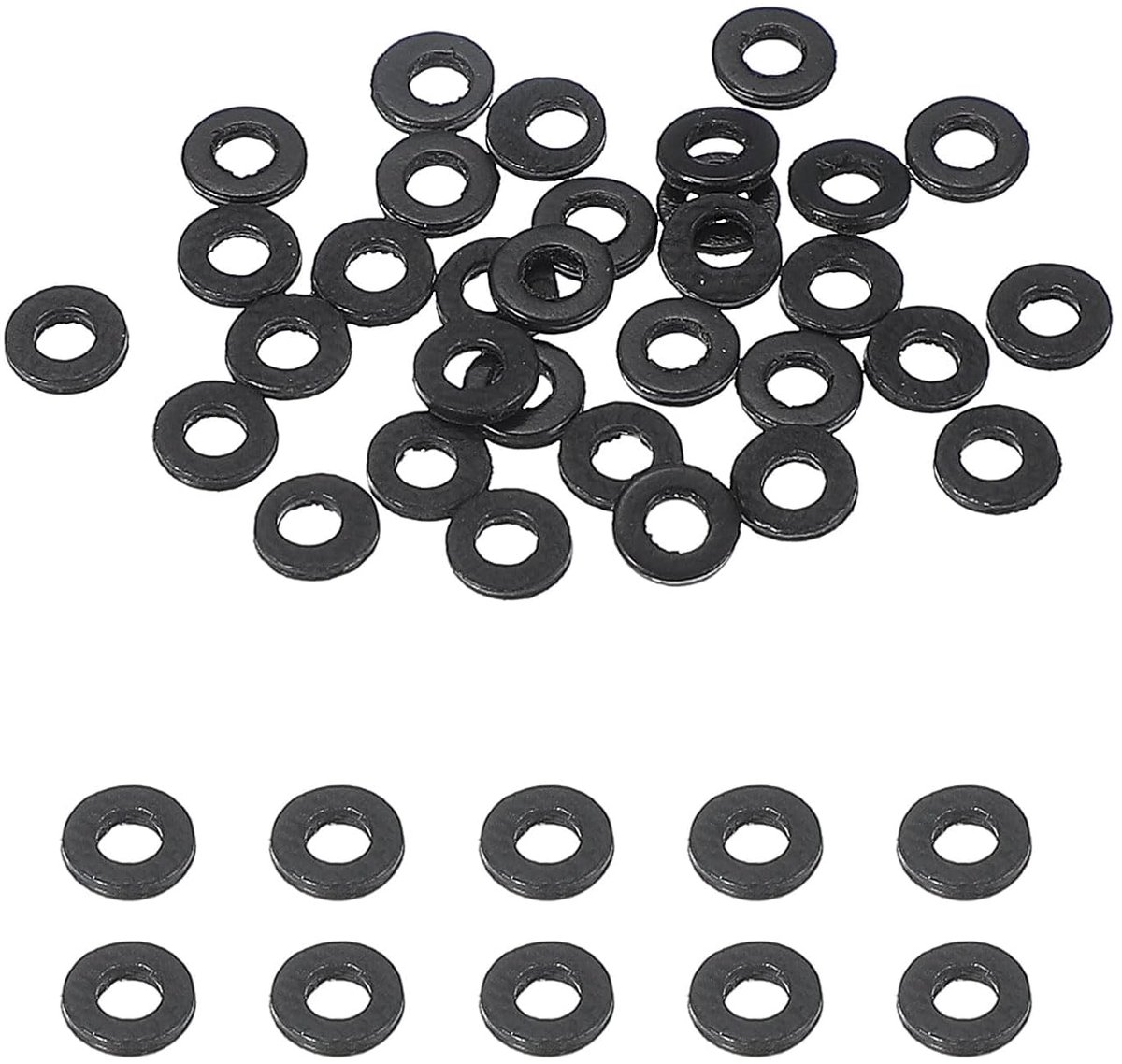 30 stuks M2 PVC platte schijven 2 mm ID 4 mm OD 0,8 mm dikte eenvoudige schijven afdichtingen kunststof afdichting bevestigingselement afdichtingsschijf afstandhouder helder zwart