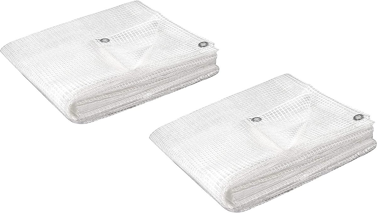 6057H – verpakking met 2 stuks netzeil, transparant, afmetingen 1,5 x 2 m, gewicht 130 g/m²