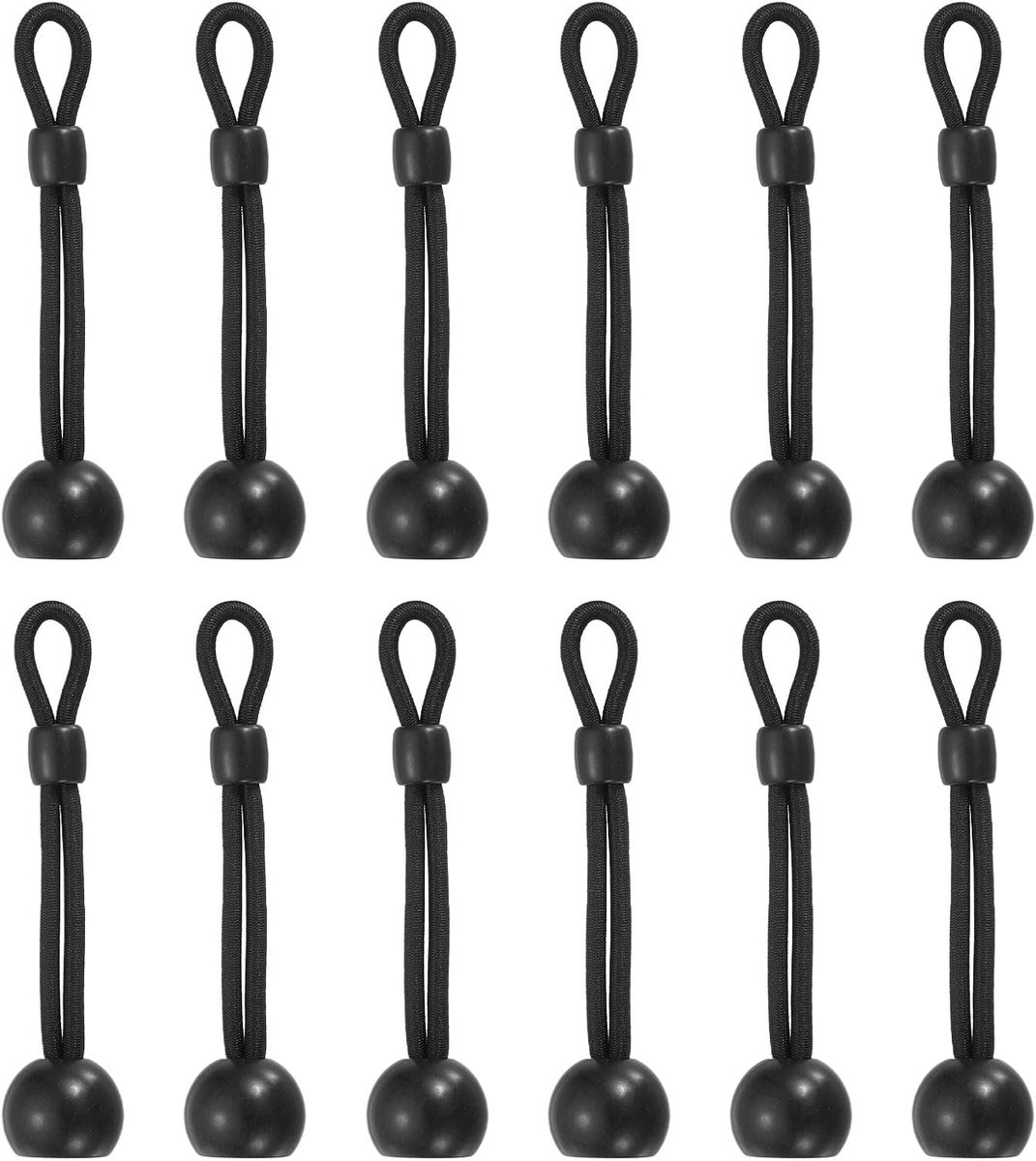 Bungee bevestigingsriemen, 12 stuks, 10,1 cm, zonwering, bevestigingsriemen, reserveonderdelen, universele elastische band voor buiten, binnenrolgordijn, zwart