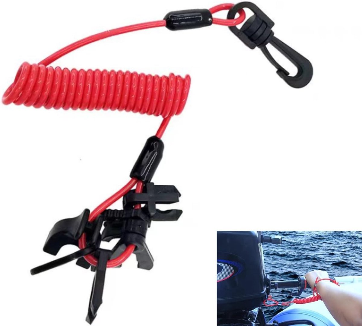 Motor Universele buitenboordmotor schakelaar sleutel buitenboordmotor Kill Switch Motor Stop Switch Sleutel Lanyard Kill Switch Veiligheidslanyard voor motorboot en
