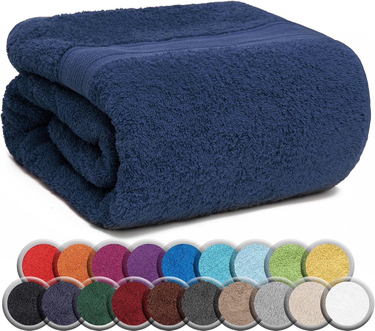 - Sauna Handdoek, Premium Kwaliteit, 80 x 200 cm, 100% Katoen, Navy