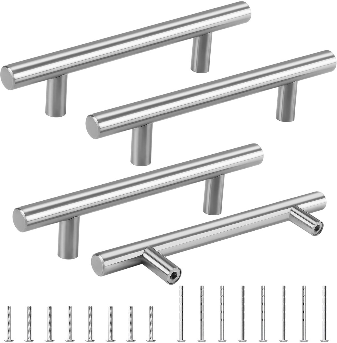 Meubelgrepen 128 mm - roestvrij staal - zilverkleurig - perfect voor keukens - ShopVlot