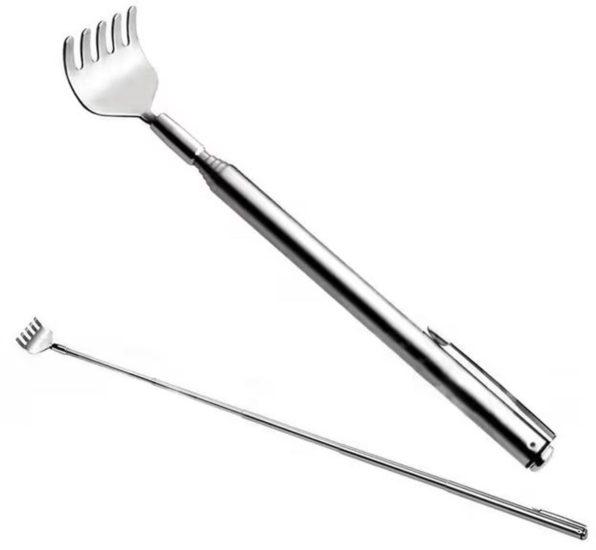 Ruggenkrabber uitschuifbaar - Telescopische rugkrabber - Rugkrabber - Back scratcher - Rug kriebelen - Jeuk op rug - Rugmassage stok - Krabstok - Metaal - 16 tot 51 cm - Jonyx