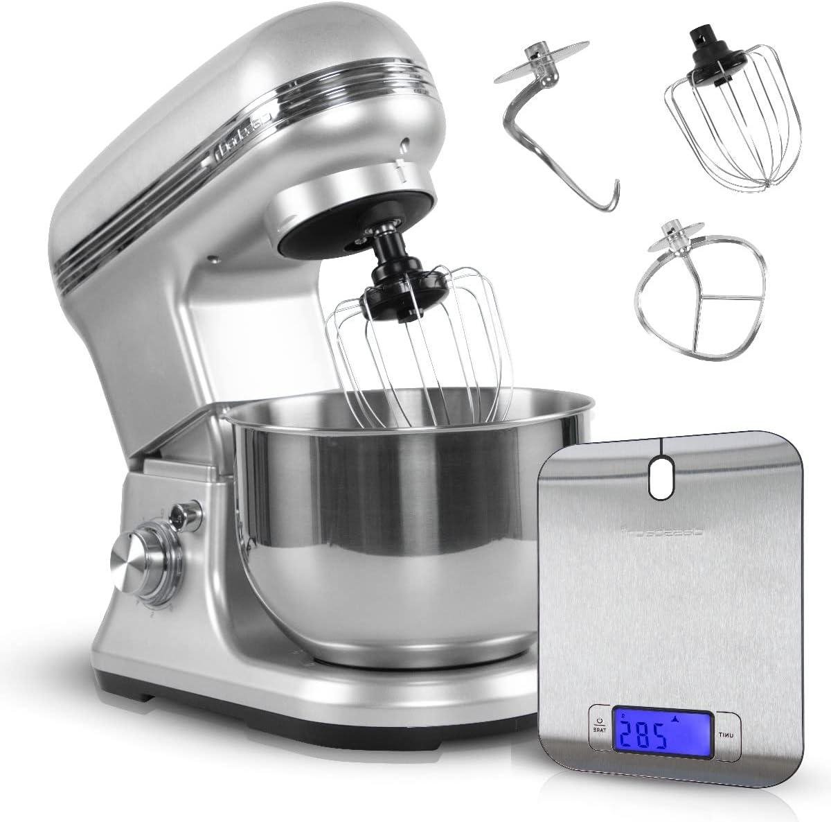 Keukenmachine met Weegschaal - Bakrobot Mixer - Zelf Bakken - Krachtige Motor - 5 Liter Kom - Zwart
