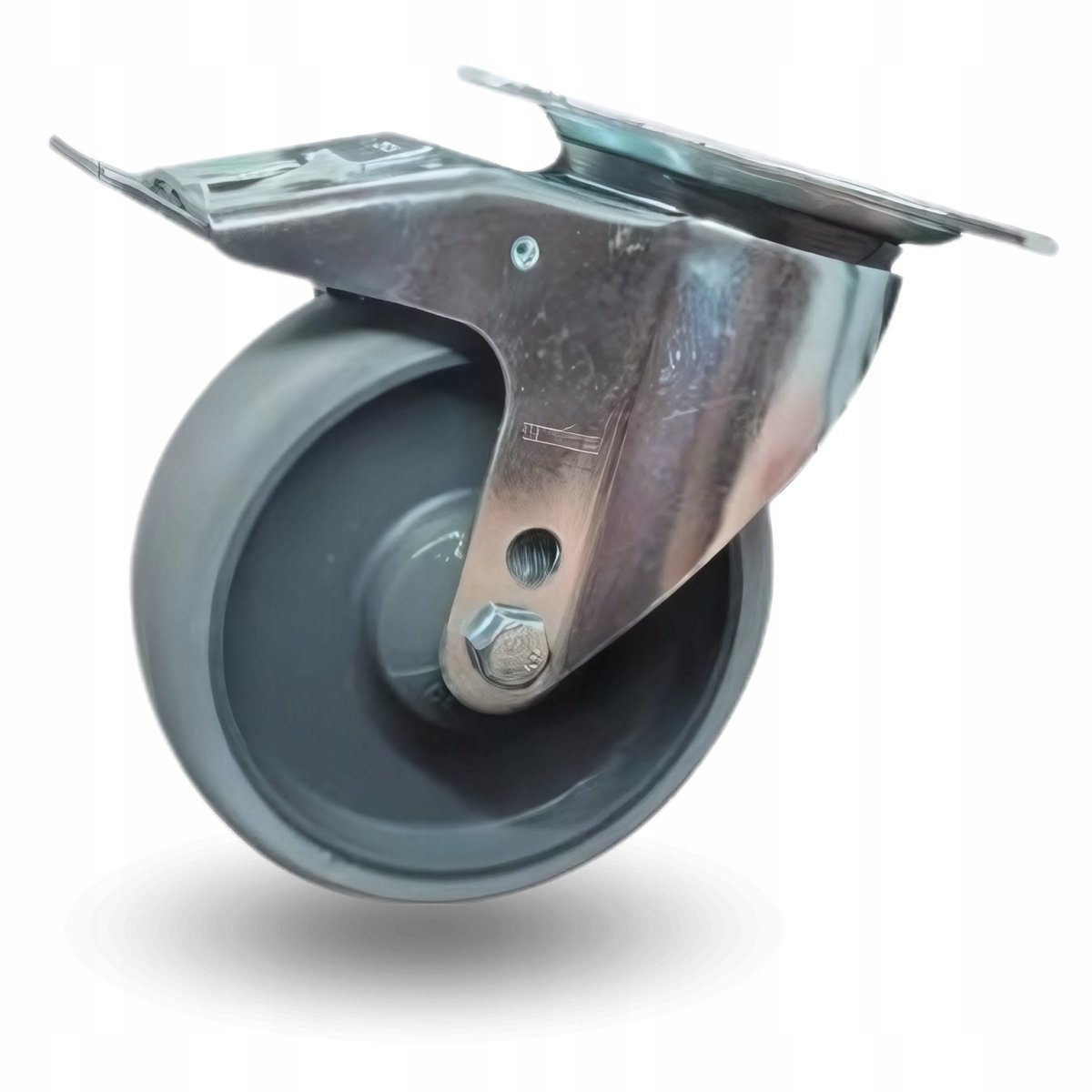 Zwenkbaar wiel met rem 200mm, 225kg, thermoplastisch rubber