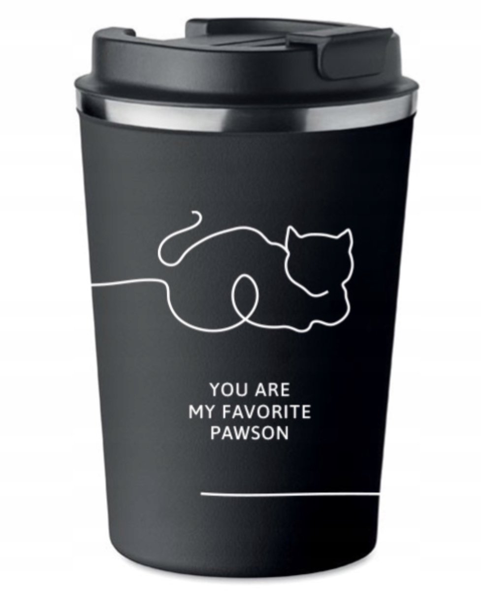 Merkloos Thermosbeker met Kattenprint - 350ml