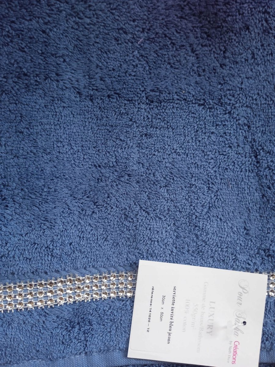 Merkloos Katoenen Handdoek 30 x 50 cm - Marineblauw