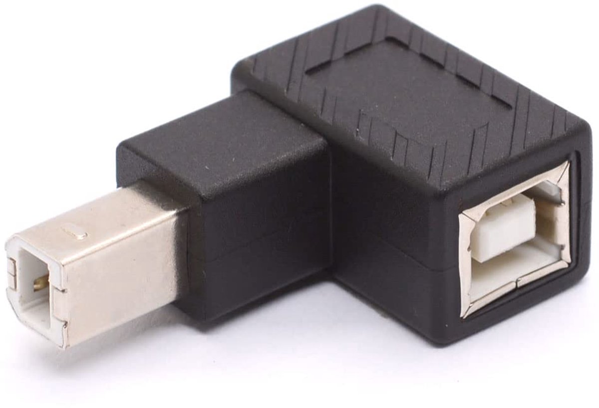 USB B 2.0 Adapter, USB 2.0 Type-B Printer Adapter, 90 Degree Angled USB 2.0 Type-B Plug to Female Printer Adapter for - ShopVlot