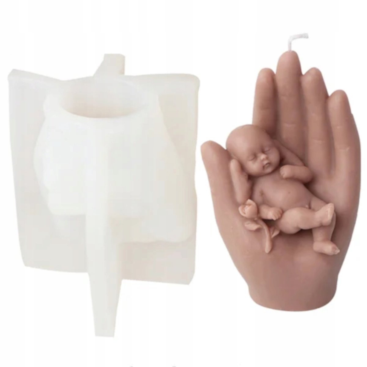 Siliconen mal voor kaarsen, zeep, gips, hars - Kind in hand