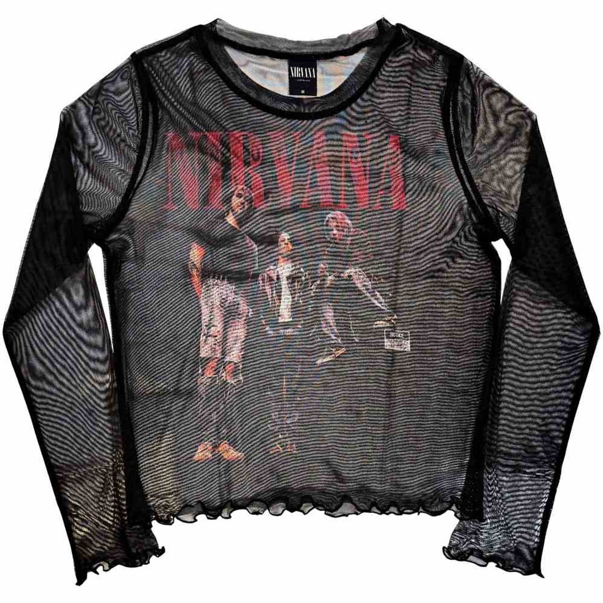 Nirvana - In Utero Band Photo Crop top - M - Zwart