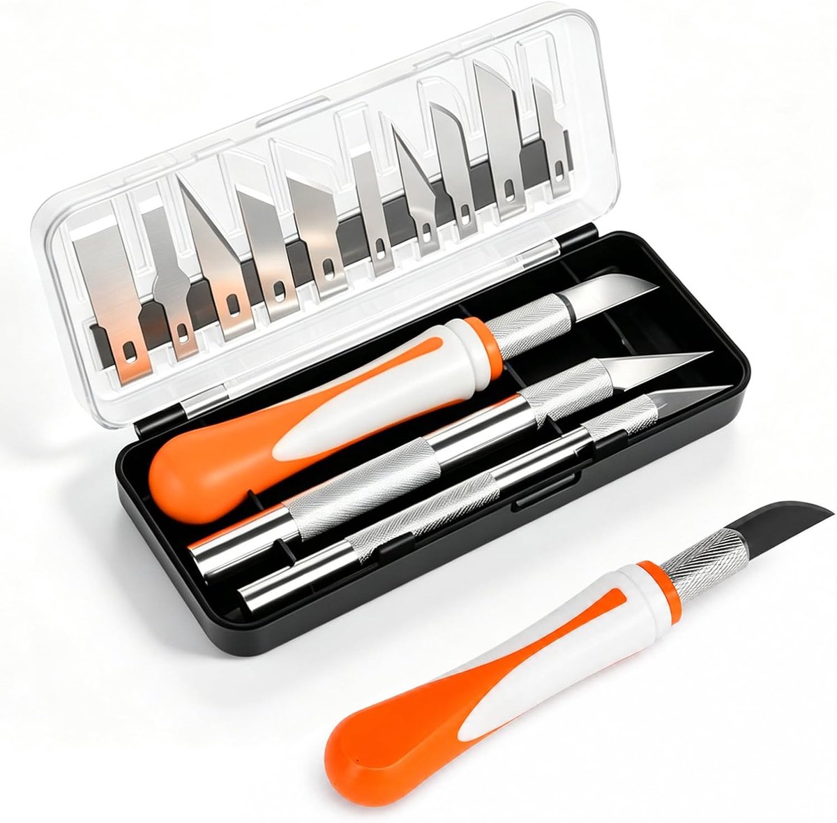Knutselmessenset 16 stuks - extreem scherp - ergonomisch handvat - ideaal voor precisiewerk - ShopVlot