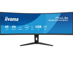 iiyama ProLite XCB4994DQSU-B1 - 49 inch - DQHD - VA - USB-Hub (4x) - verstelbaar - Curved - Speakers