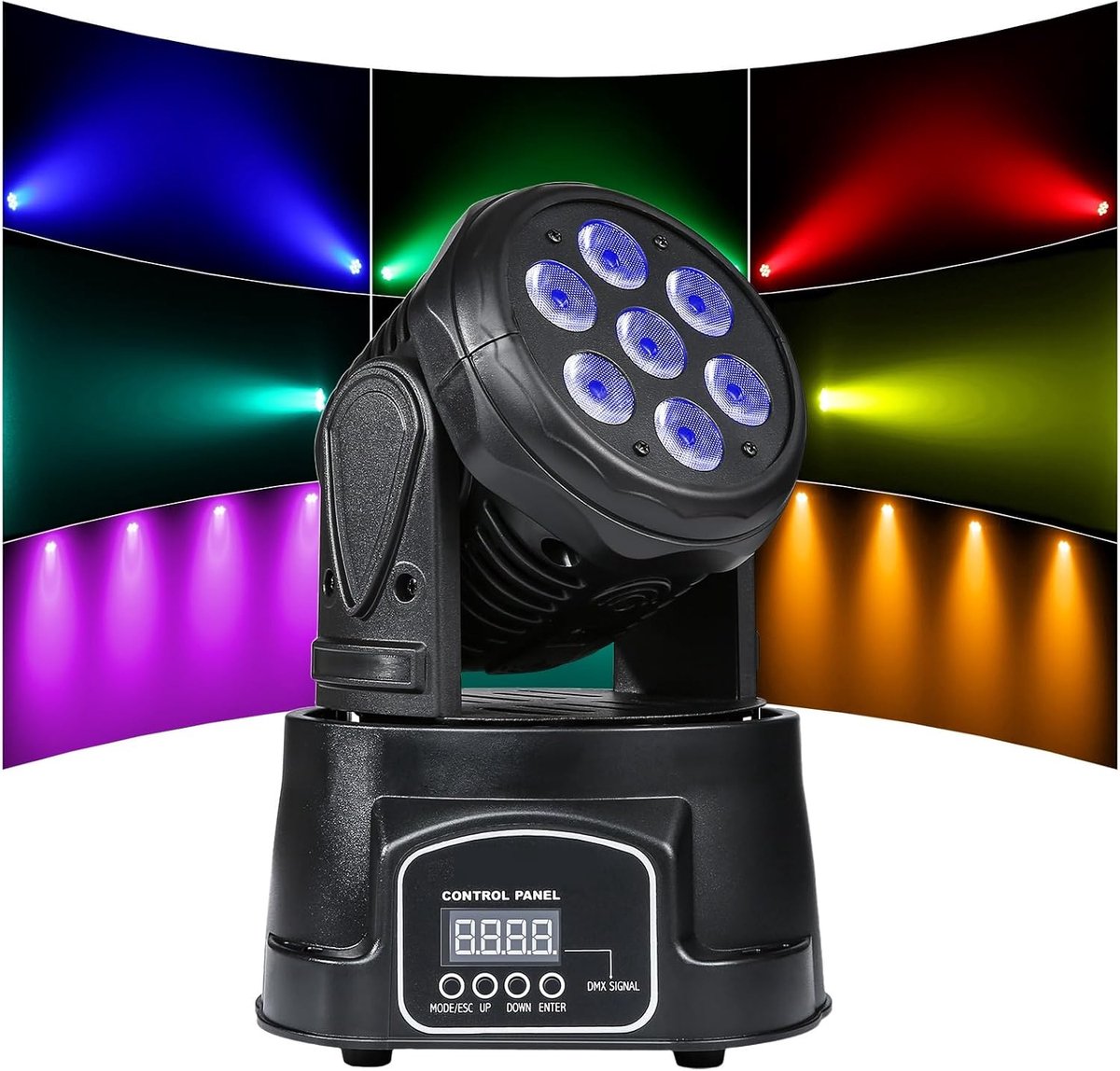 Moving Head Light 7x12W LED RGBW - 4-in-1 kleurmix - hoge helderheid - perfect voor feesten - ShopVlot
