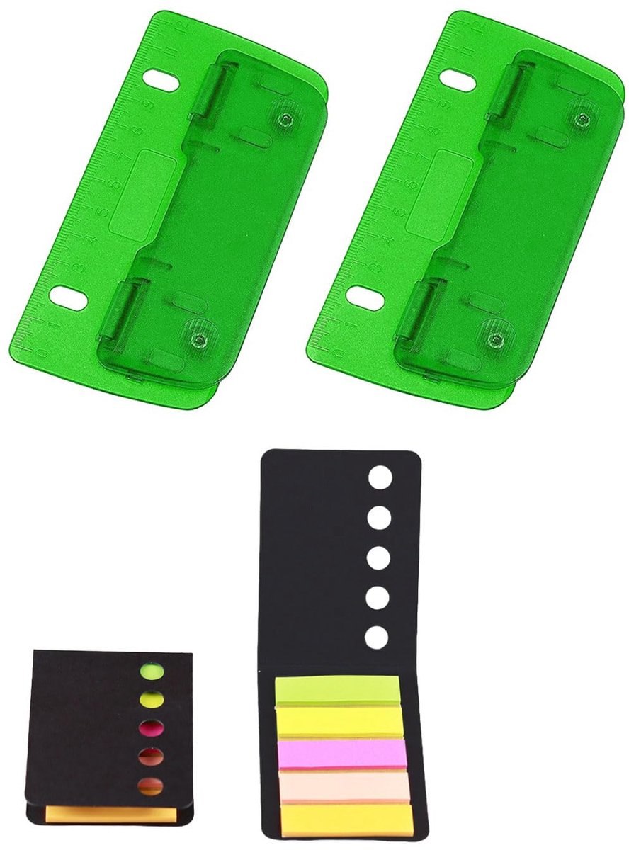 Pocket Hole Punch 2 Pcs - Mini formaat - Inclusief zelfklevende notitietags - Perfect voor documenten organiseren - ShopVlot