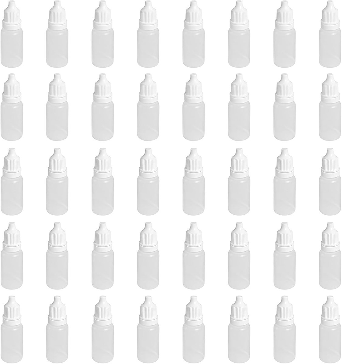 Plastic druppelflesjes 20ml - 50 stuks - met schroefdop - ideaal voor vloeistoffen - ShopVlot