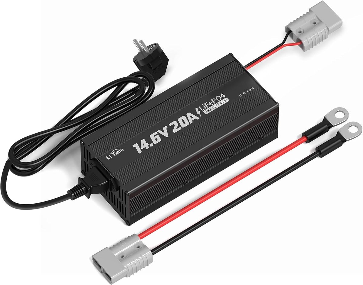 Lithium batterij lader 14.6V 20A - LiFePO4 - met Anderson connector - ideaal voor 12V 100Ah 200Ah accu's - ShopVlot
