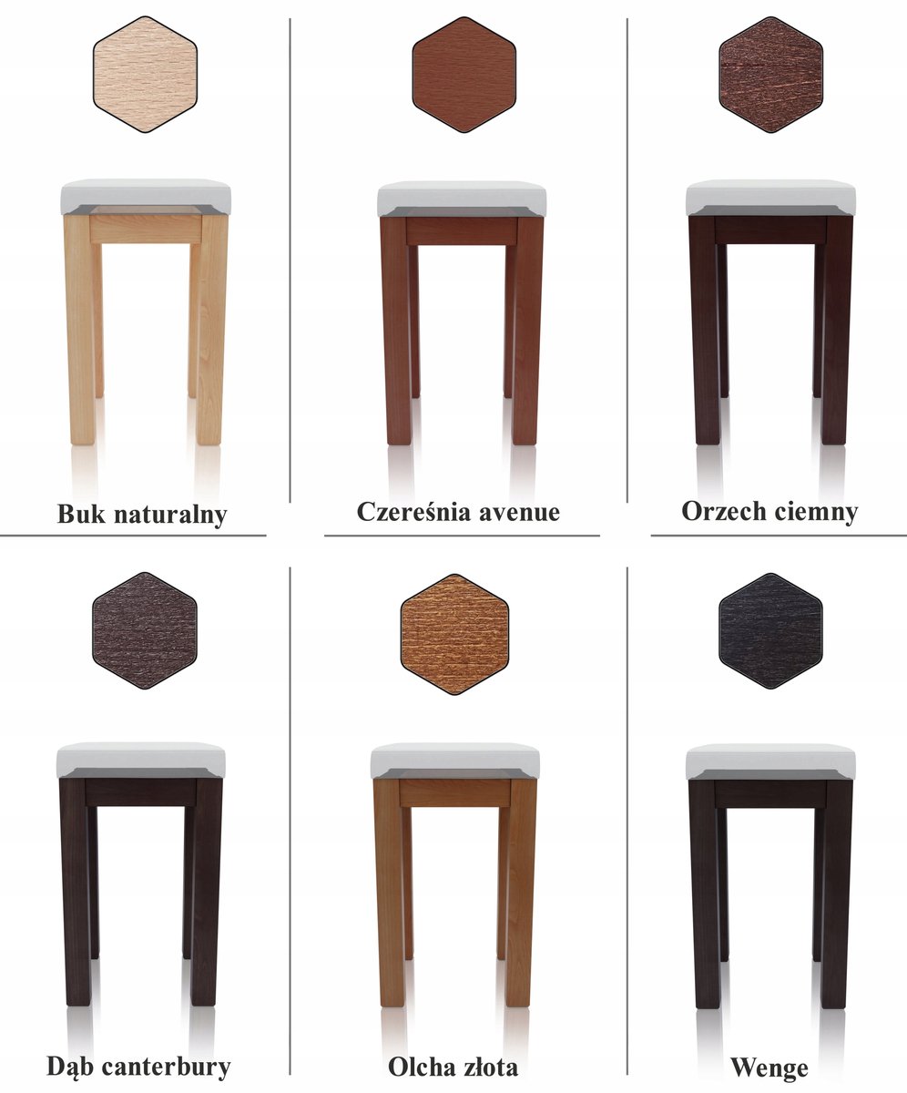 ERGO Houten Kruk Gestoffeerd - Verschillende kleuren en houtafwerkingen