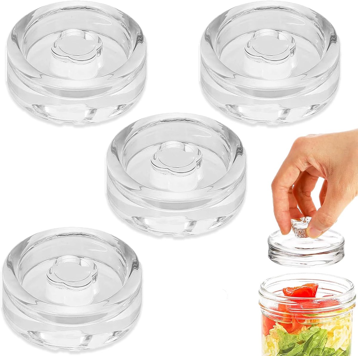 Fermentatiegewichten 4 stuks - Glazen fermentatiegewichten 7 cm - Geschikt voor wecken - Ideaal voor fermenteren - ShopVlot
