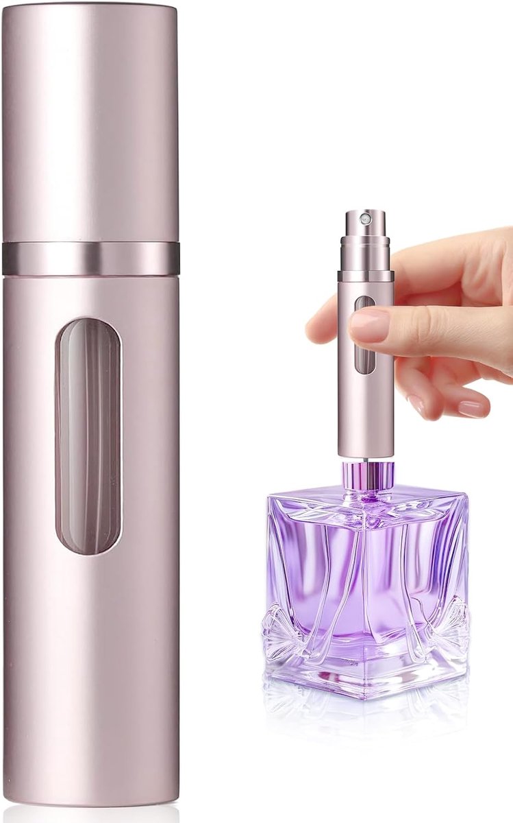 Perfume atomiser 10ml - rosegoud - refillable glazen mini parfumfles - perfect voor onderweg - ShopVlot