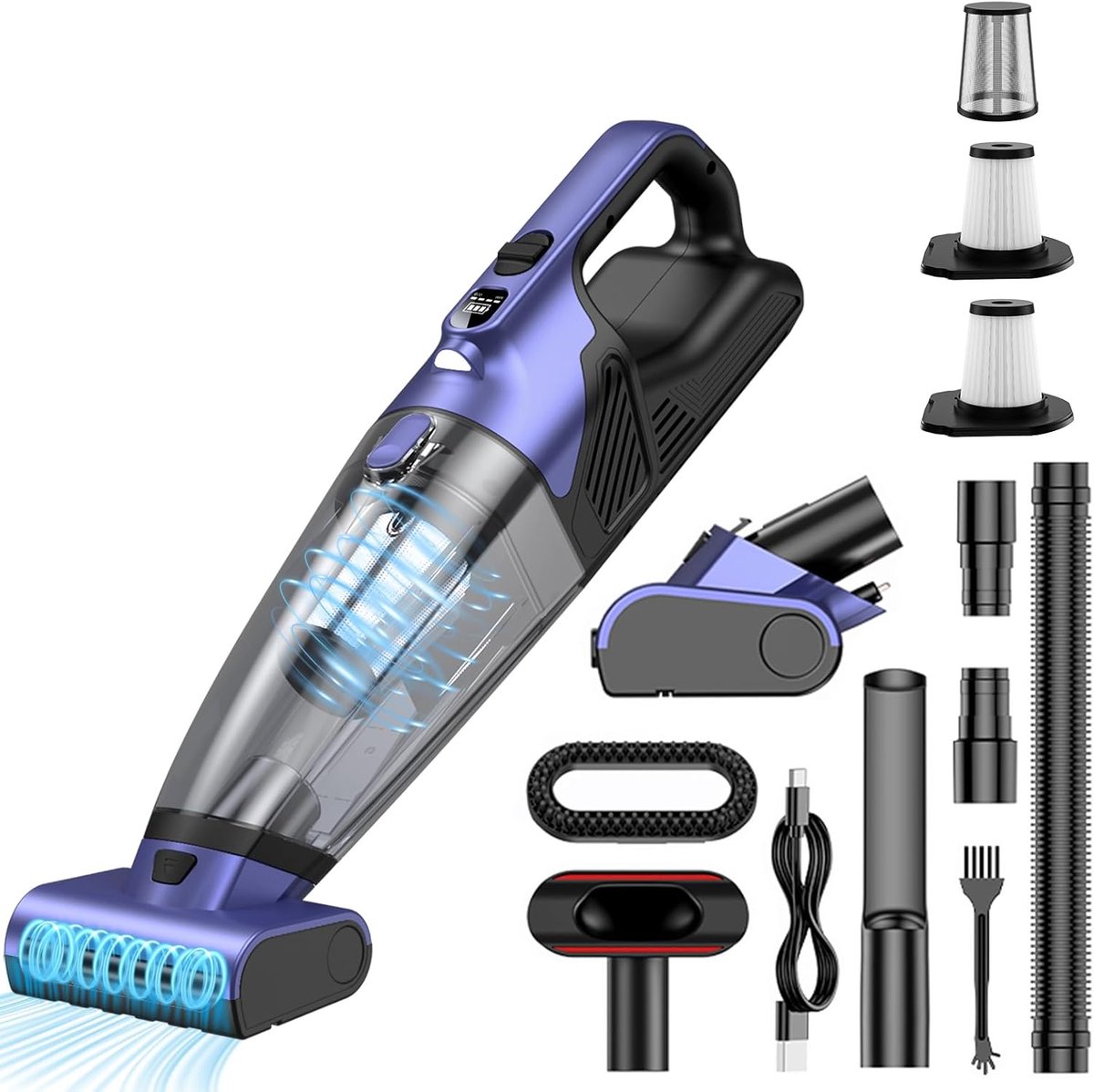 Handheld stofzuiger 17000Pa - Draadloos - Compact en krachtig - Ideaal voor auto en huis - ShopVlot