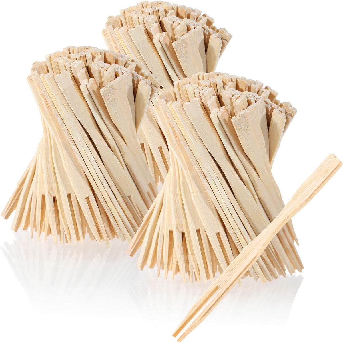 Finger food picks 300x - bamboo hout - met twee tanden - ideaal voor buffetten - ShopVlot