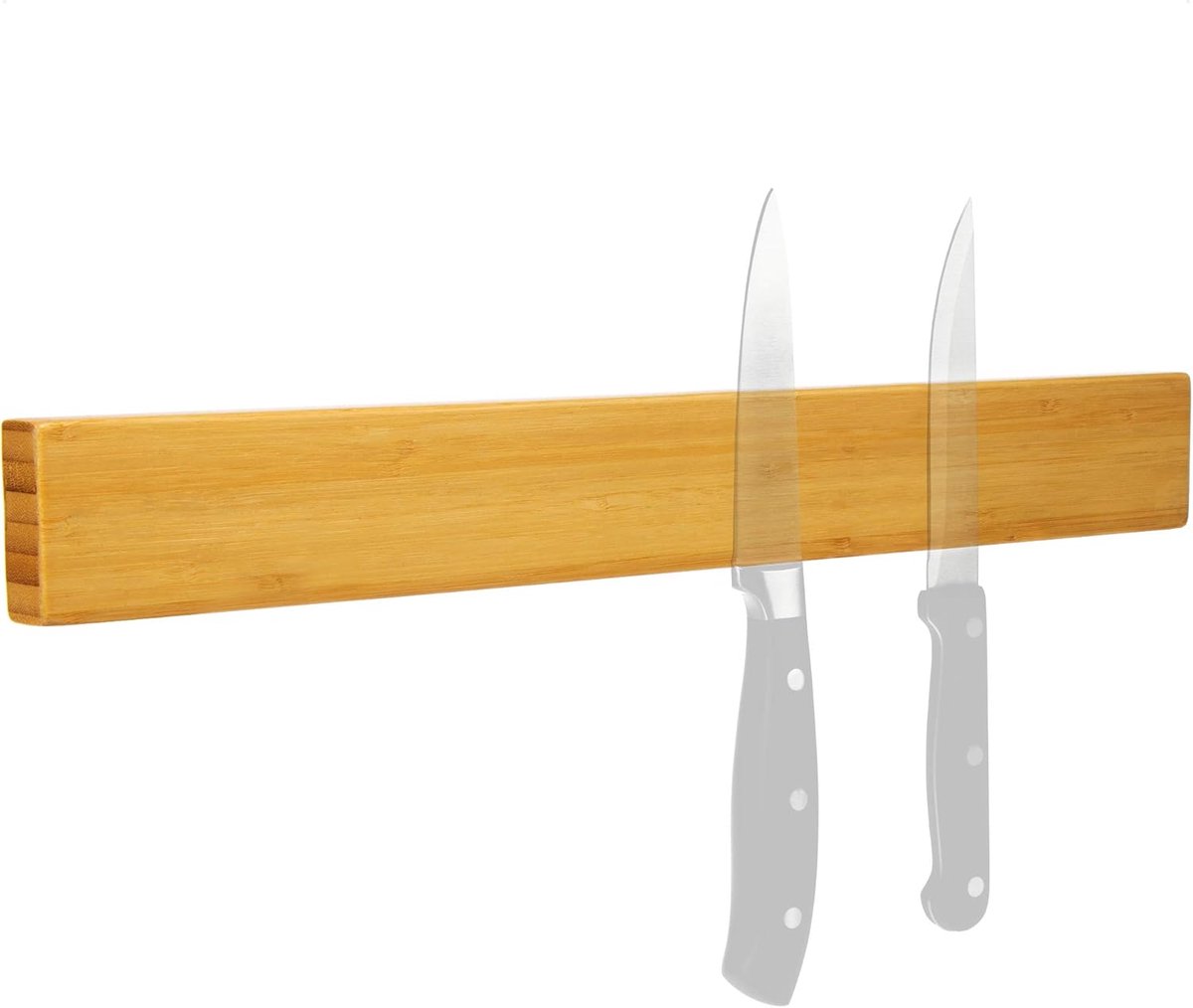 Magnetische bamboe messenhouder 40 cm - wandmontage - sterke magneten - praktische opbergruimte - ShopVlot