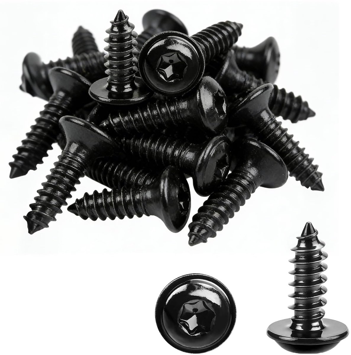 M4 zelftappende schroeven 10mm - 304 roestvrijstaal - zwarte Torx beveiligingsschroeven - ShopVlot