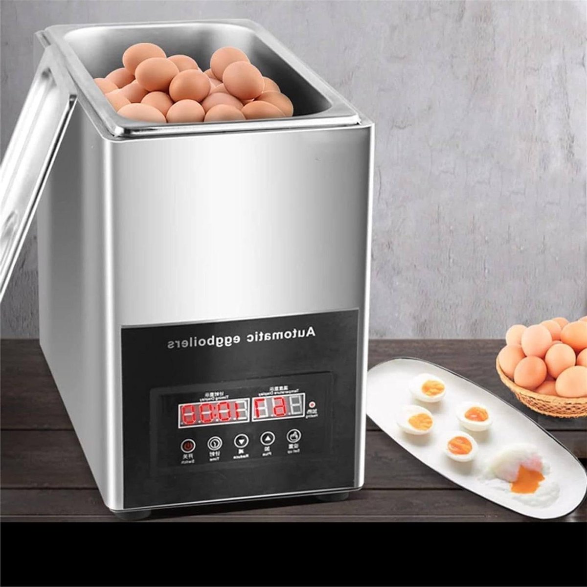 Commerciële Eierkoker - Eierkoker Machine - Zachtgekookte Eieren Maken - Intelligent Temperatuurregeling - 9 Liter Capaciteit - Zilver