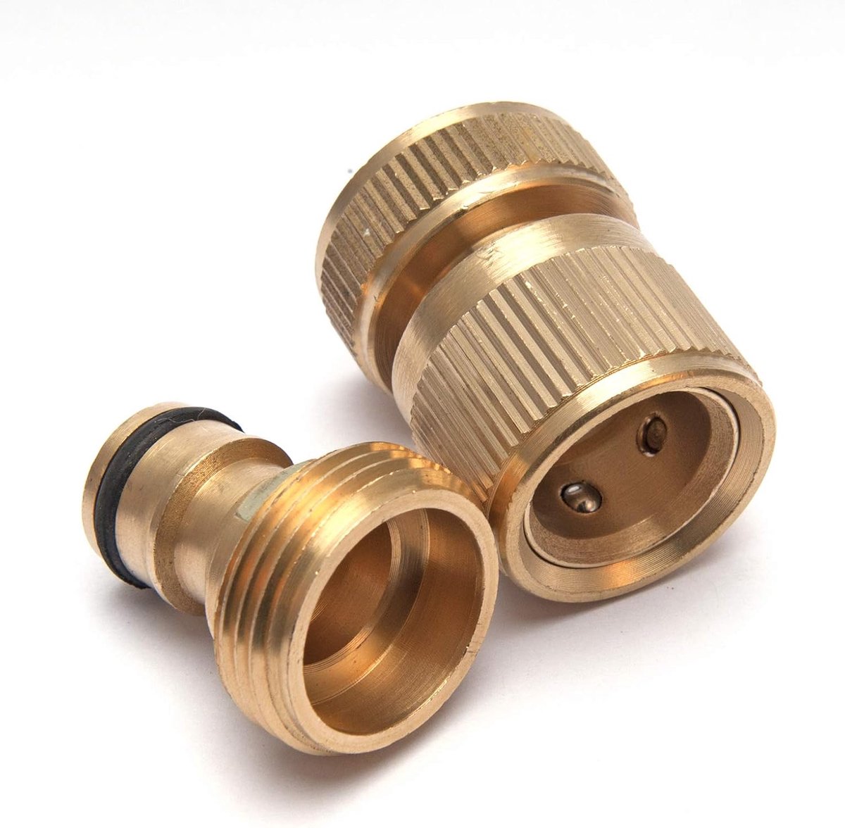 Tuinslang koppelingen 3/4 inch - massief messing - lekvrij - ideaal voor tuinen en autowas - ShopVlot