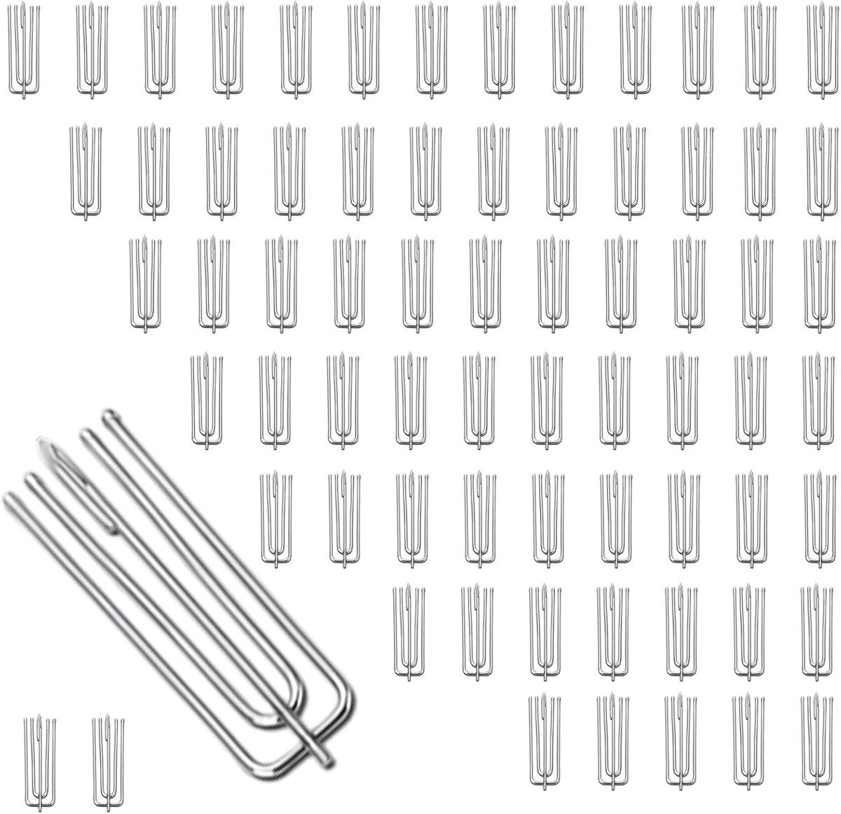 Curtain hooks 70 stuks - 7 cm roestvrij staal - stevige 4-claws haak - ideaal voor gordijnen - ShopVlot