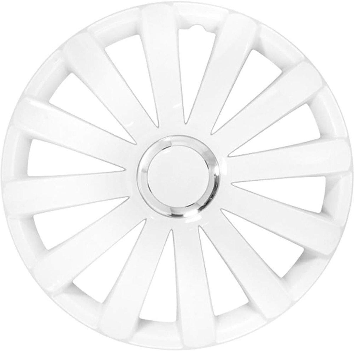 Wieldoppenset 4-Delig 13-Inch - Zilver met Chroom Ring - Nieuwe Look - Eenvoudige Installatie - ShopVlot