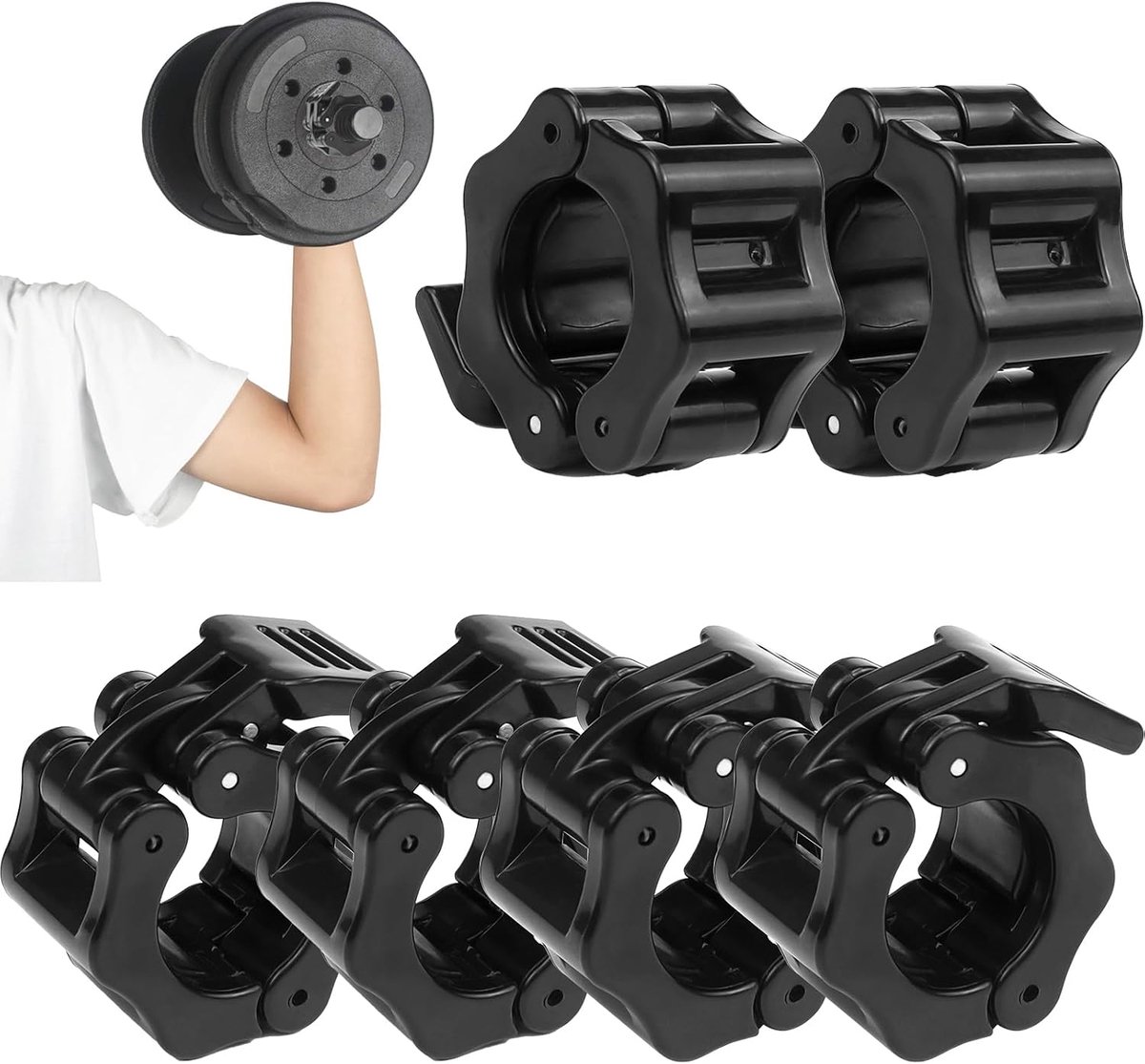 Dumbbell Clasp 30 mm - Kunststof met rubber - Snelle sluiting - Veilig trainen met gewichtsschijven - ShopVlot